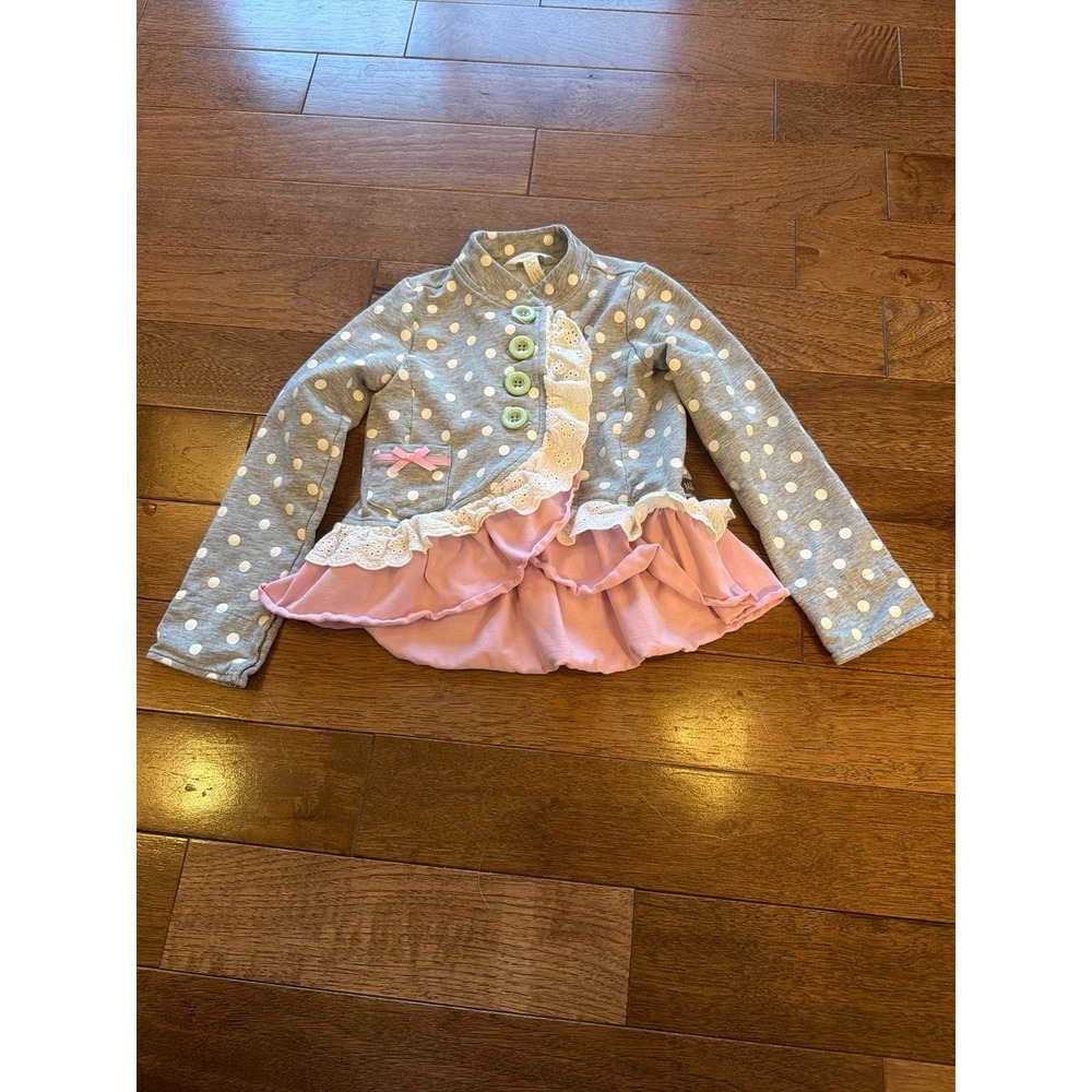 Matilda Jane Lead The Way Jacket Girls The Adventure Begins Polka Dot Sz 2
